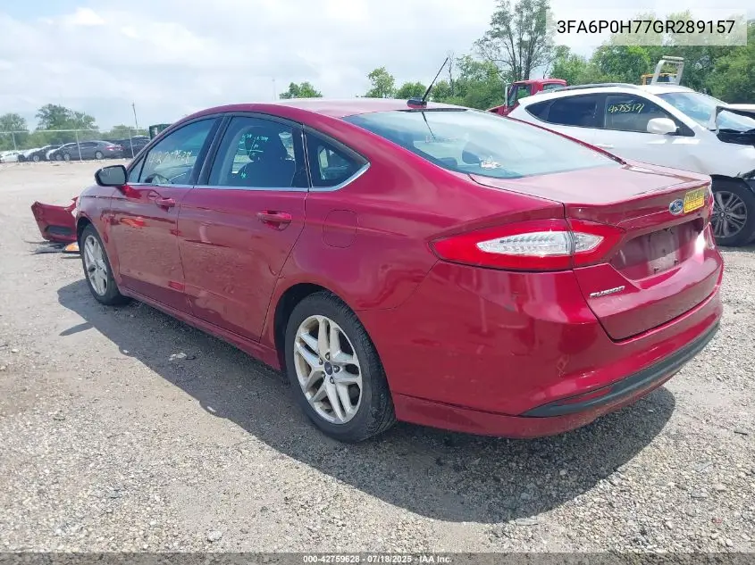 2016 Ford Fusion Se VIN: 3FA6P0H77GR289157 Lot: 42759628
