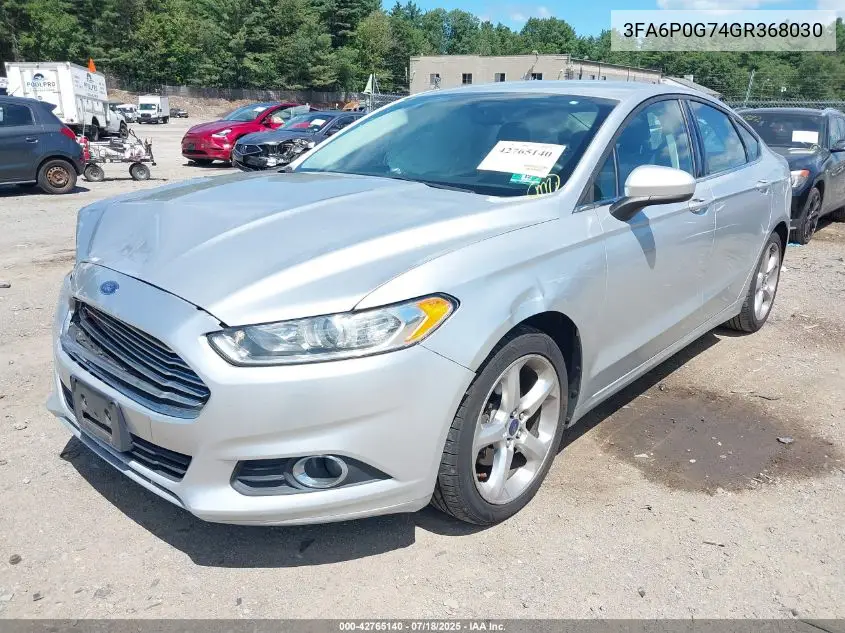 2016 Ford Fusion S VIN: 3FA6P0G74GR368030 Lot: 42765140
