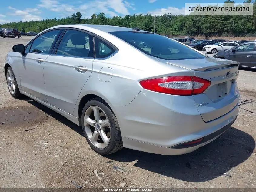 2016 Ford Fusion S VIN: 3FA6P0G74GR368030 Lot: 42765140