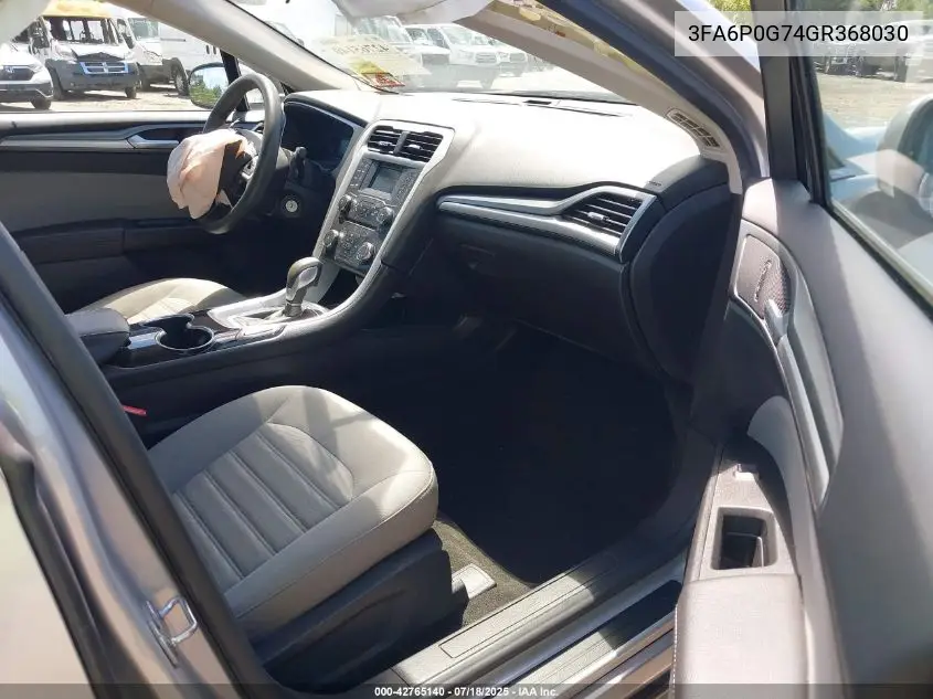 2016 Ford Fusion S VIN: 3FA6P0G74GR368030 Lot: 42765140