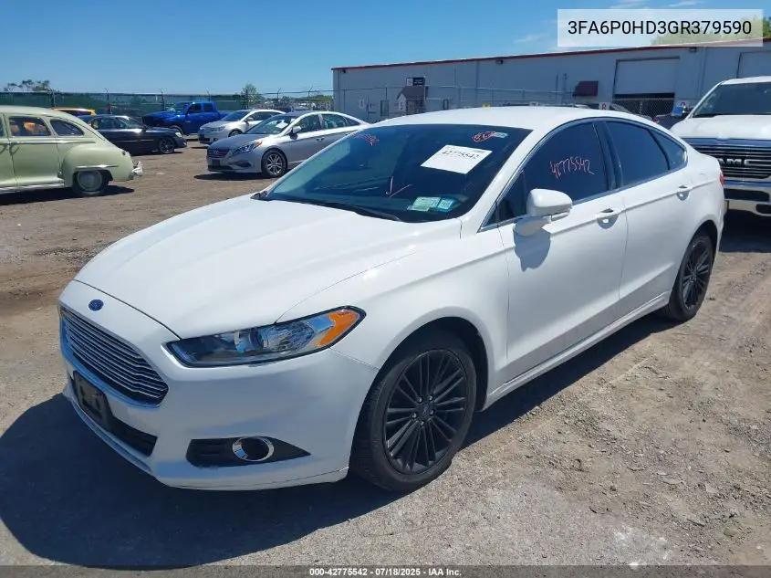 2016 Ford Fusion Se VIN: 3FA6P0HD3GR379590 Lot: 42775542