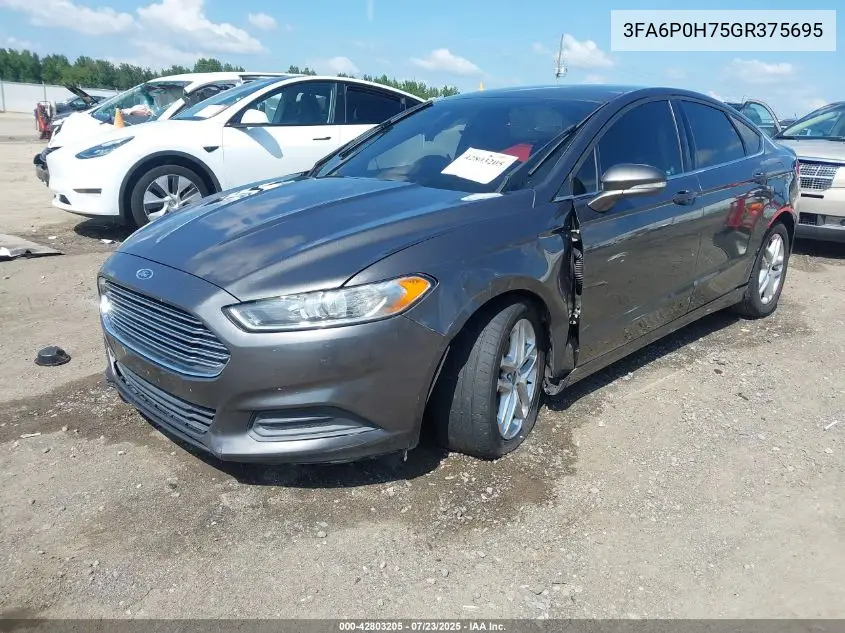 2016 Ford Fusion Se VIN: 3FA6P0H75GR375695 Lot: 42803205