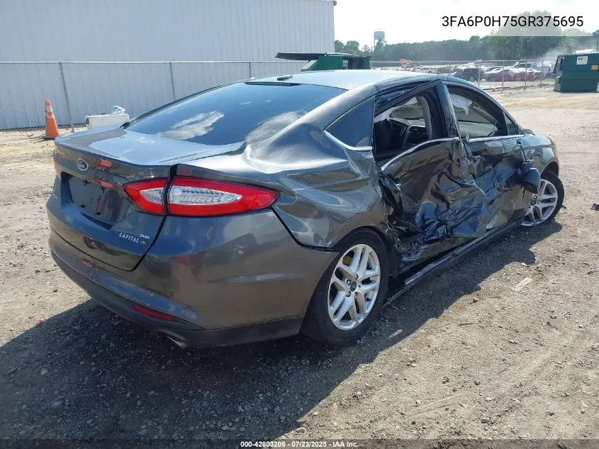 2016 Ford Fusion Se VIN: 3FA6P0H75GR375695 Lot: 42803205