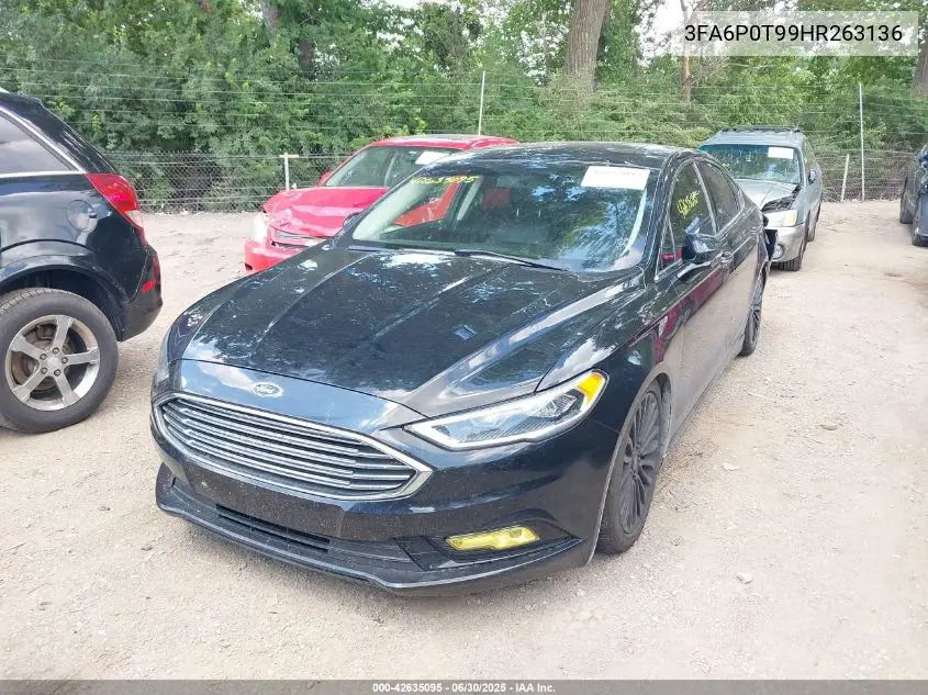 2017 Ford Fusion Se VIN: 3FA6P0T99HR263136 Lot: 42635095