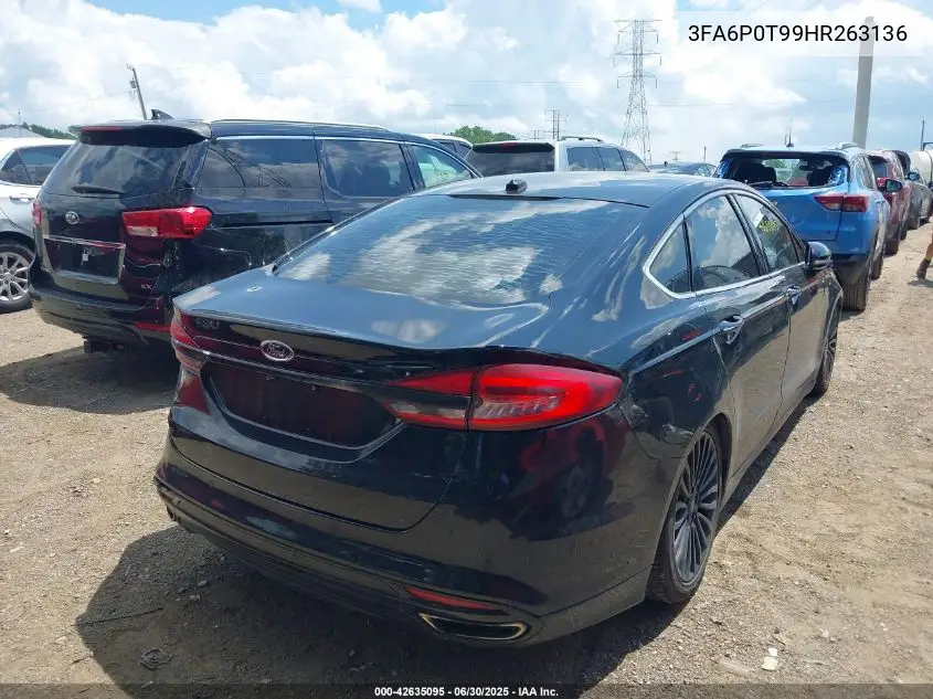 2017 Ford Fusion Se VIN: 3FA6P0T99HR263136 Lot: 42635095