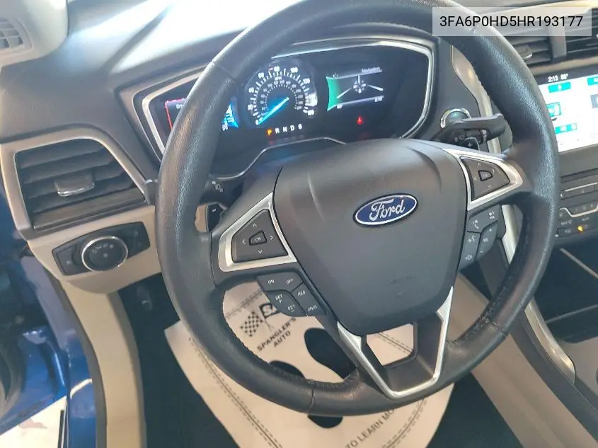 2017 Ford Fusion Se VIN: 3FA6P0HD5HR193177 Lot: 42639240
