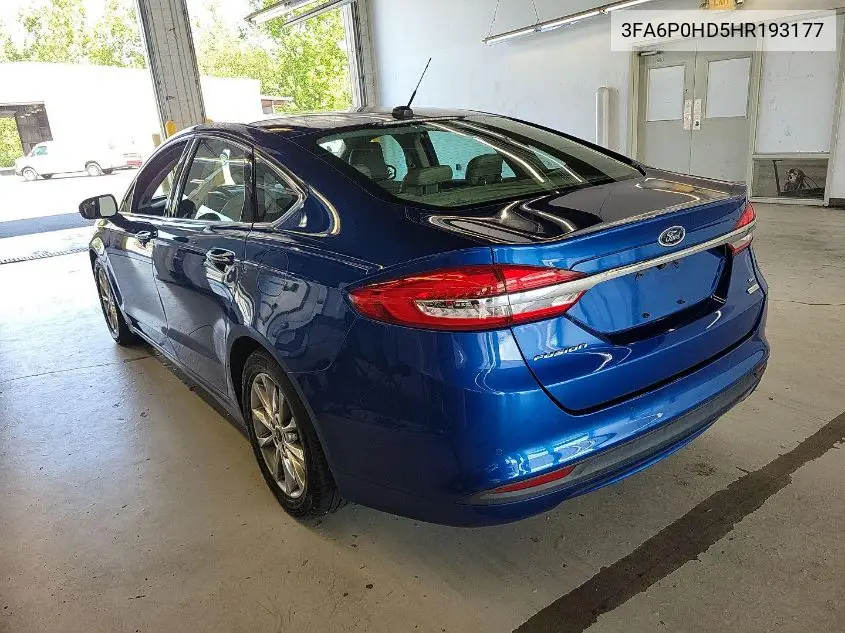 2017 Ford Fusion Se VIN: 3FA6P0HD5HR193177 Lot: 42639240