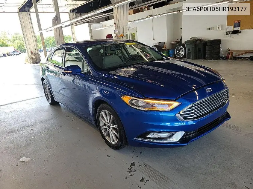2017 Ford Fusion Se VIN: 3FA6P0HD5HR193177 Lot: 42639240
