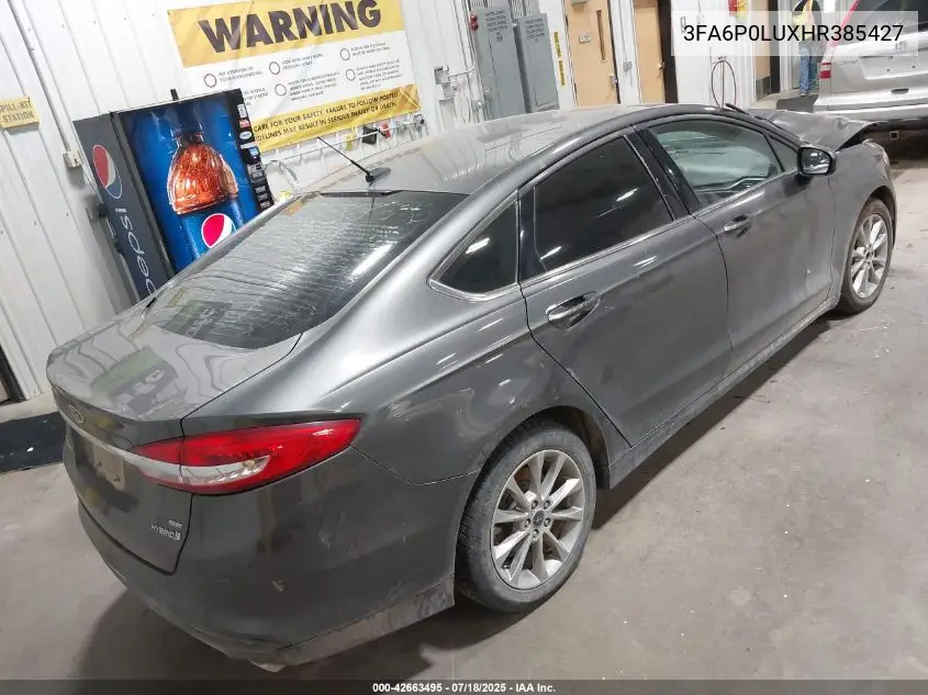 2017 Ford Fusion Se VIN: 3FA6P0LUXHR385427 Lot: 42663495