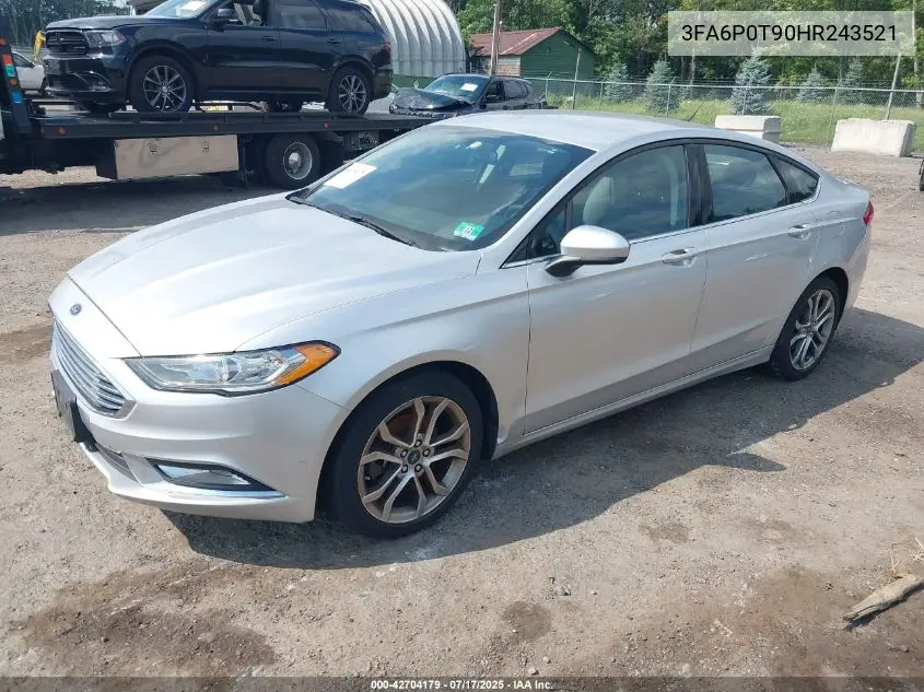2017 Ford Fusion Se VIN: 3FA6P0T90HR243521 Lot: 42704179