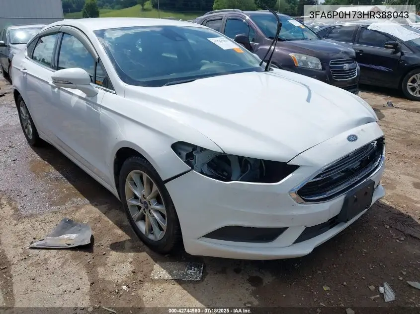 2017 Ford Fusion Se VIN: 3FA6P0H73HR388043 Lot: 42744980