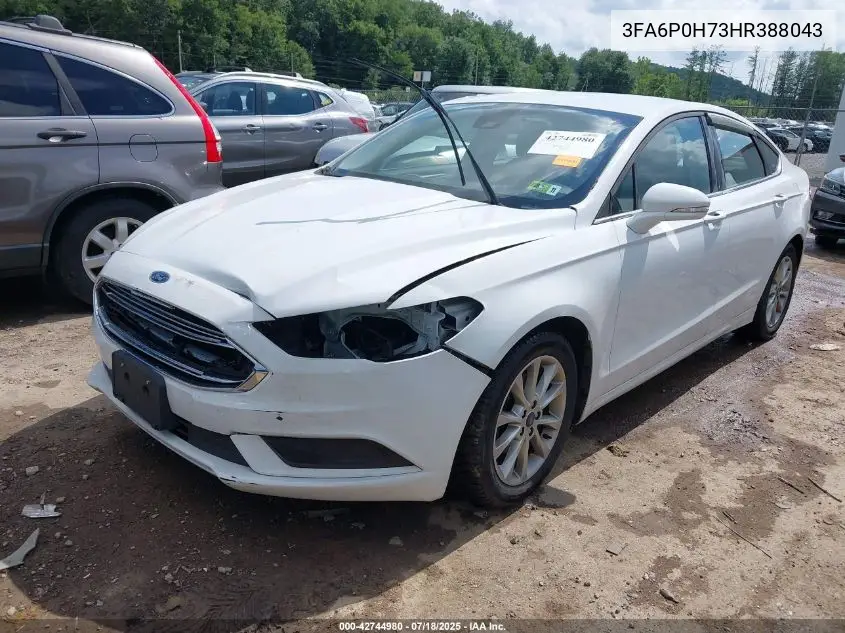 2017 Ford Fusion Se VIN: 3FA6P0H73HR388043 Lot: 42744980