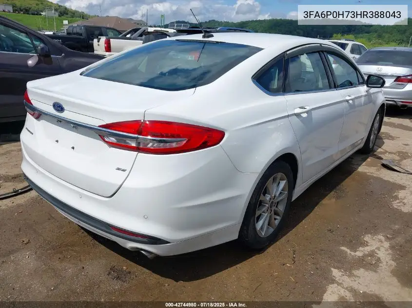 2017 Ford Fusion Se VIN: 3FA6P0H73HR388043 Lot: 42744980