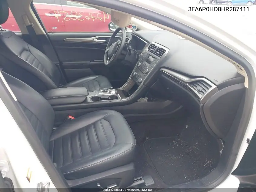 2017 Ford Fusion Se VIN: 3FA6P0HD8HR287411 Lot: 42763854