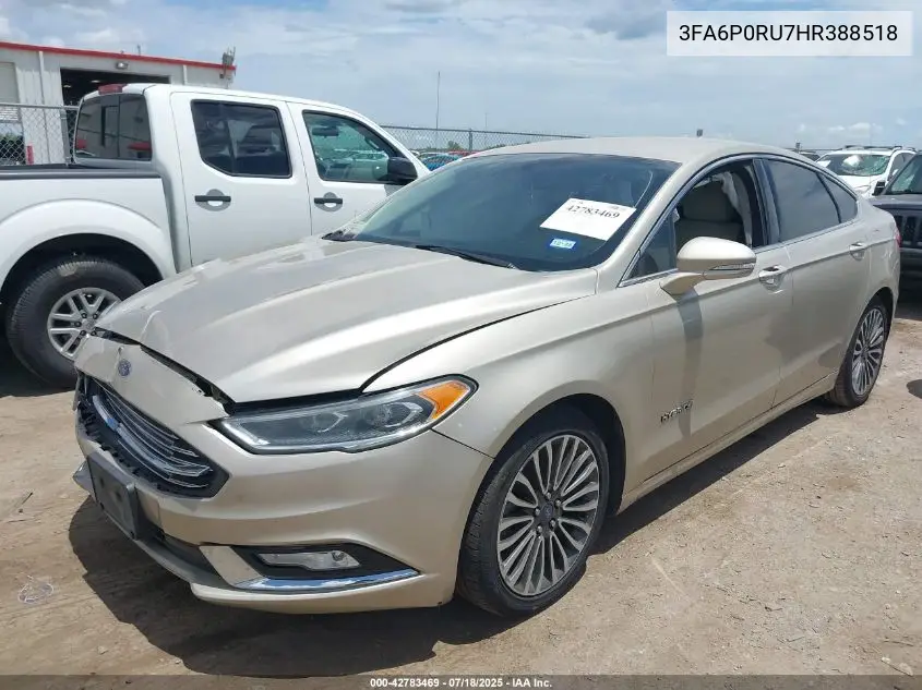 2017 Ford Fusion Hybrid Titanium VIN: 3FA6P0RU7HR388518 Lot: 42783469