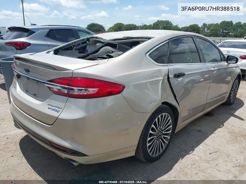 2017 Ford Fusion Hybrid Titanium VIN: 3FA6P0RU7HR388518 Lot: 42783469