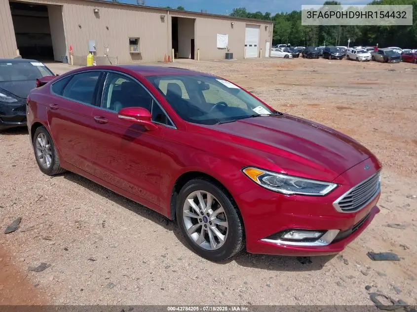 2017 Ford Fusion Se VIN: 3FA6P0HD9HR154432 Lot: 42784205