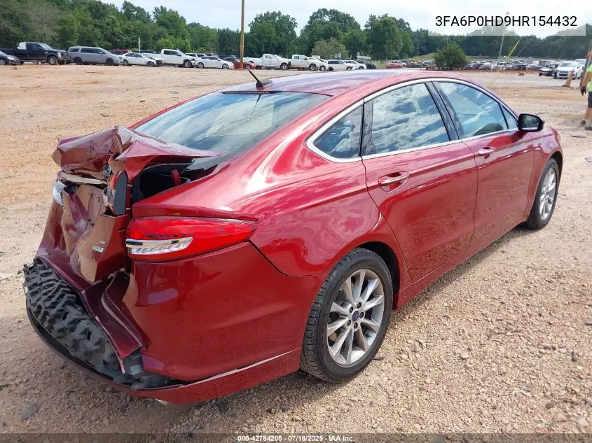 2017 Ford Fusion Se VIN: 3FA6P0HD9HR154432 Lot: 42784205