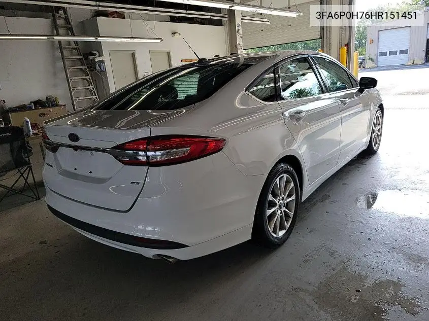 2017 Ford Fusion Se VIN: 3FA6P0H76HR151451 Lot: 42787592