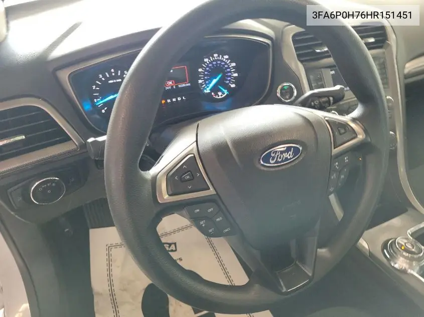 2017 Ford Fusion Se VIN: 3FA6P0H76HR151451 Lot: 42787592