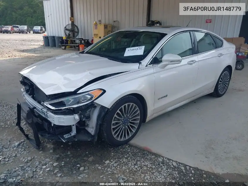 2018 Ford Fusion Hybrid Platinum VIN: 3FA6P0RU0JR148779 Lot: 42405531