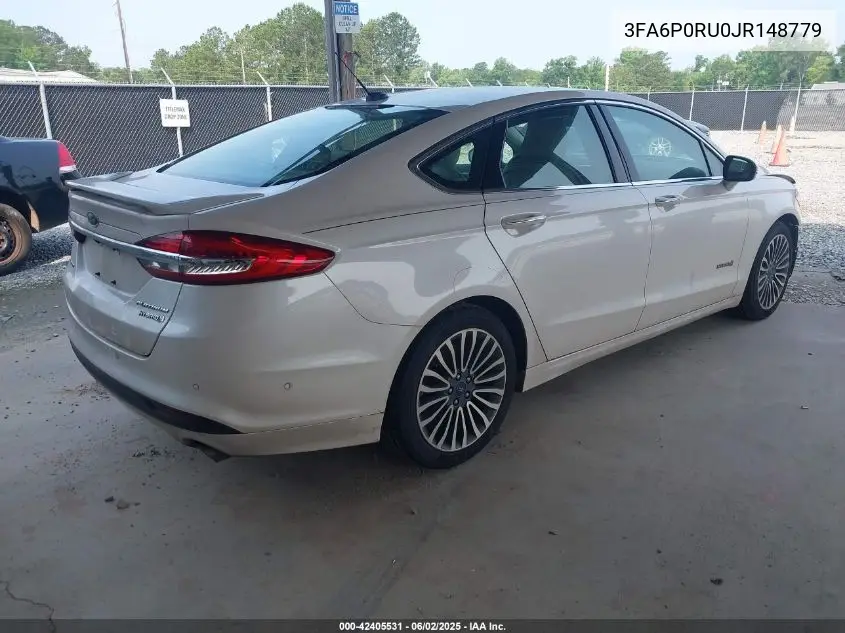 2018 Ford Fusion Hybrid Platinum VIN: 3FA6P0RU0JR148779 Lot: 42405531