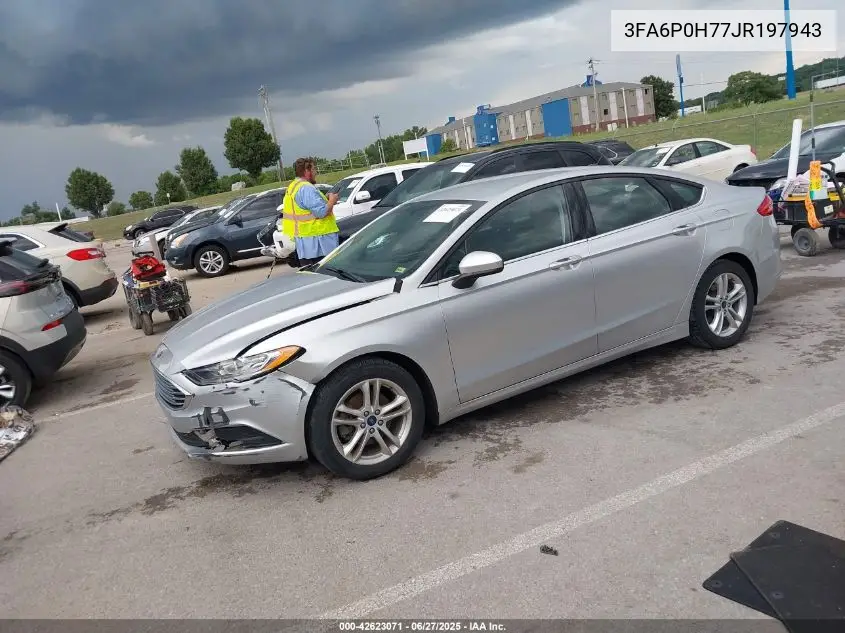 2018 Ford Fusion Se VIN: 3FA6P0H77JR197943 Lot: 42623071