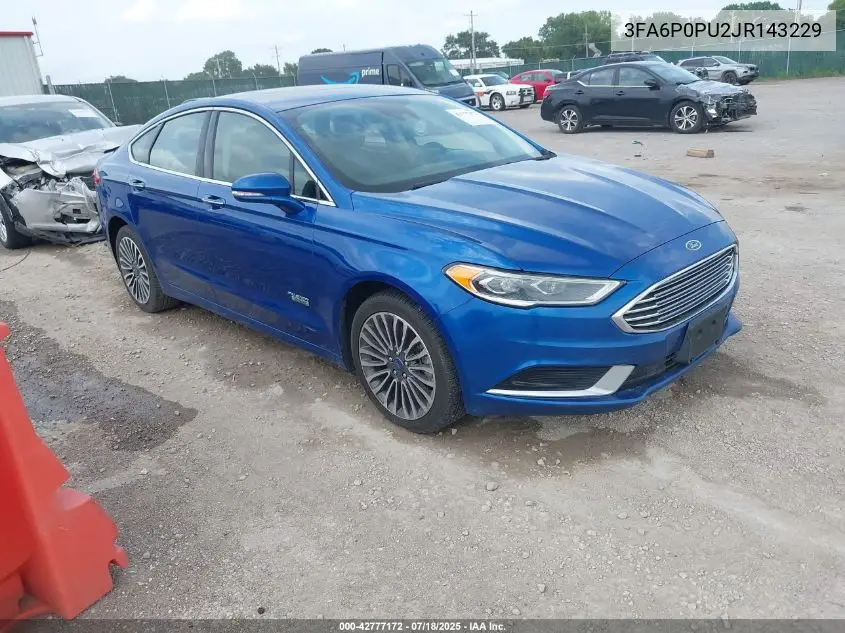 2018 Ford Fusion Energi Se Luxury VIN: 3FA6P0PU2JR143229 Lot: 42777172