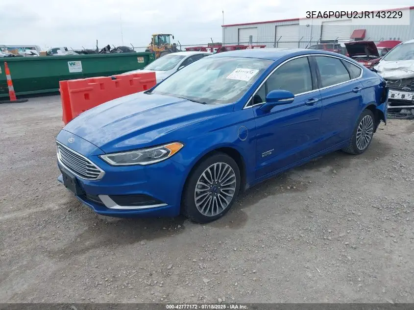 2018 Ford Fusion Energi Se Luxury VIN: 3FA6P0PU2JR143229 Lot: 42777172