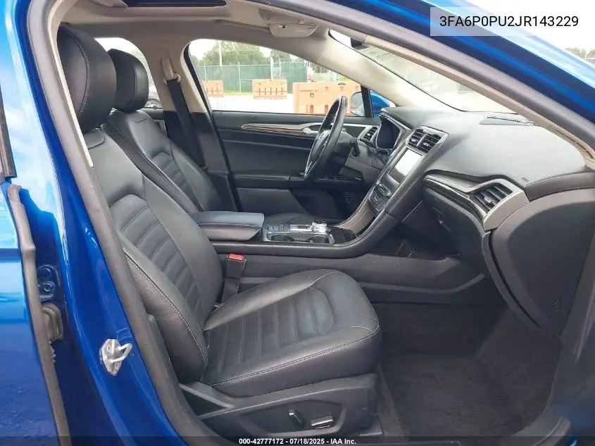 2018 Ford Fusion Energi Se Luxury VIN: 3FA6P0PU2JR143229 Lot: 42777172