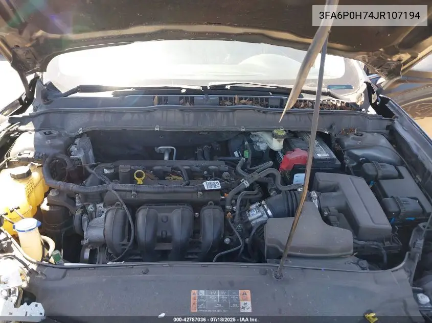 2018 Ford Fusion Se VIN: 3FA6P0H74JR107194 Lot: 42787036