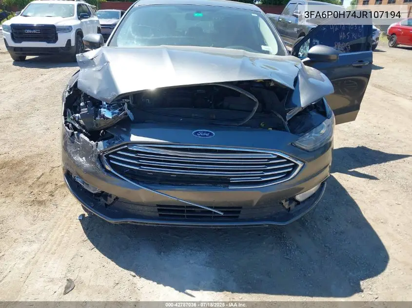 2018 Ford Fusion Se VIN: 3FA6P0H74JR107194 Lot: 42787036