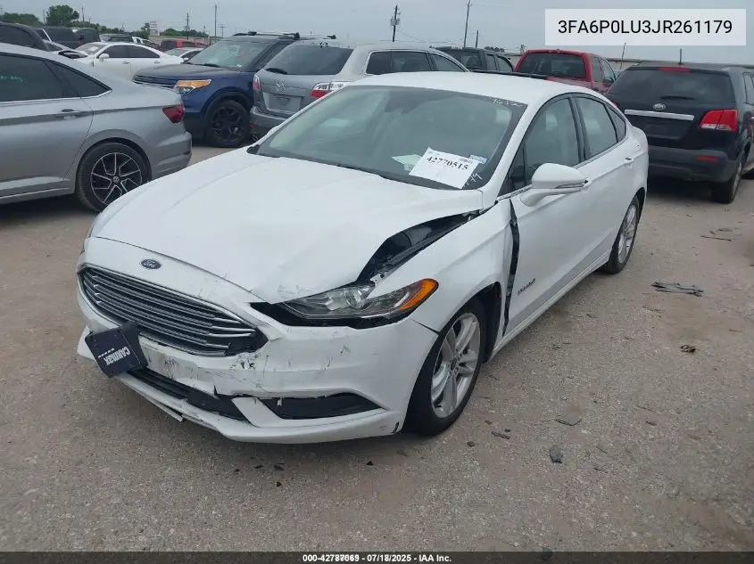 2018 Ford Fusion Hybrid Se VIN: 3FA6P0LU3JR261179 Lot: 42787069