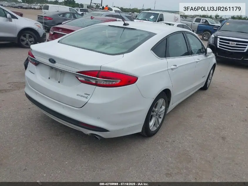 2018 Ford Fusion Hybrid Se VIN: 3FA6P0LU3JR261179 Lot: 42787069