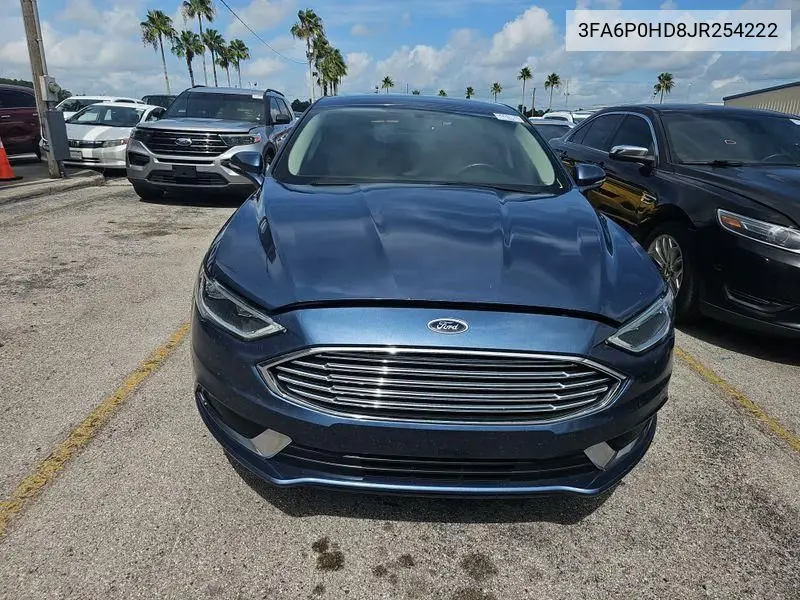 2018 Ford Fusion Se VIN: 3FA6P0HD8JR254222 Lot: 42787300