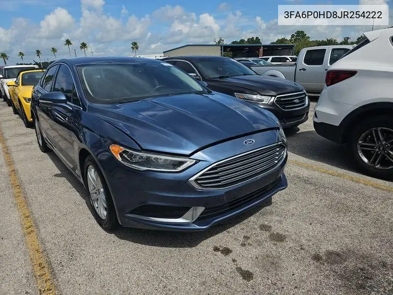 2018 Ford Fusion Se VIN: 3FA6P0HD8JR254222 Lot: 42787300