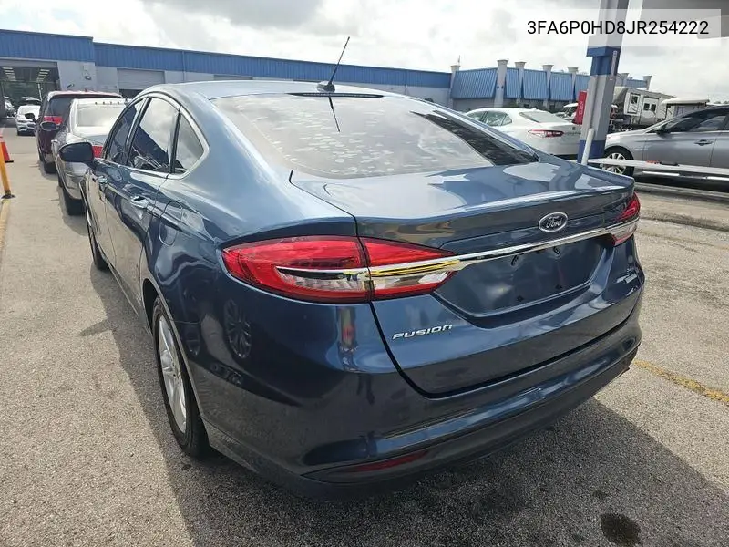 2018 Ford Fusion Se VIN: 3FA6P0HD8JR254222 Lot: 42787300