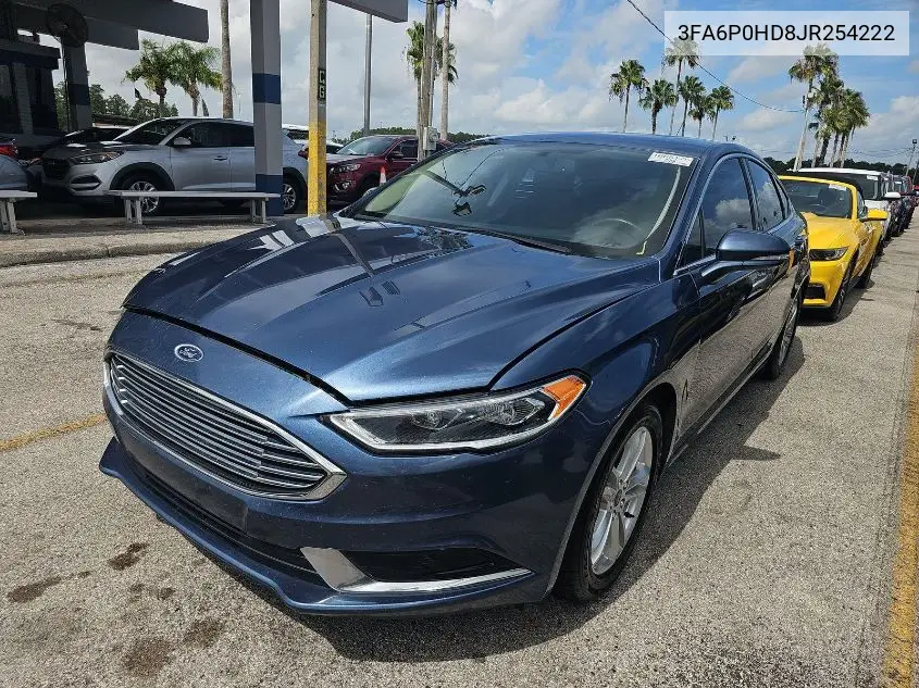 2018 Ford Fusion Se VIN: 3FA6P0HD8JR254222 Lot: 42787300