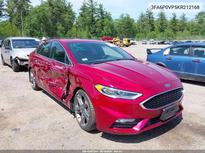 2019 Ford Fusion Sport VIN: 3FA6P0VP5KR212168 Lot: 42497244