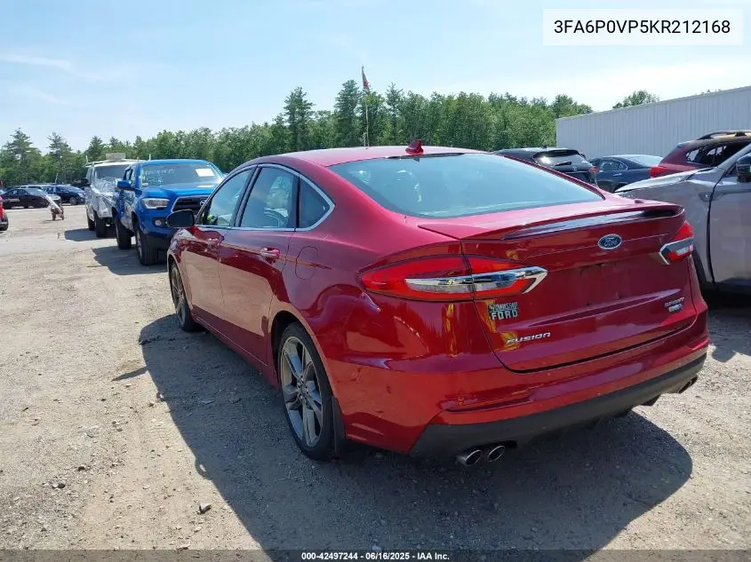 2019 Ford Fusion Sport VIN: 3FA6P0VP5KR212168 Lot: 42497244
