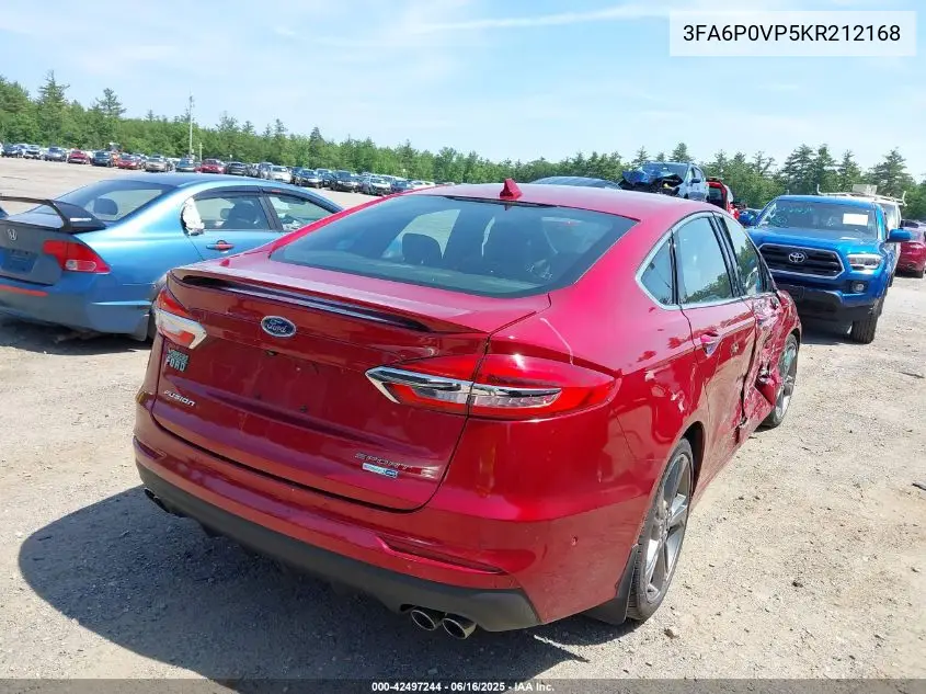 2019 Ford Fusion Sport VIN: 3FA6P0VP5KR212168 Lot: 42497244