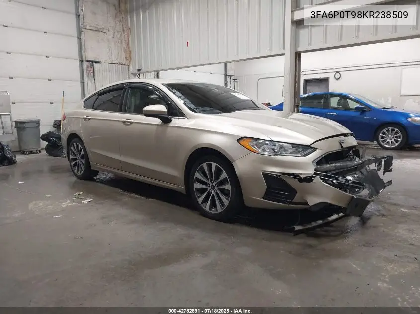 2019 Ford Fusion Se VIN: 3FA6P0T98KR238509 Lot: 42782891