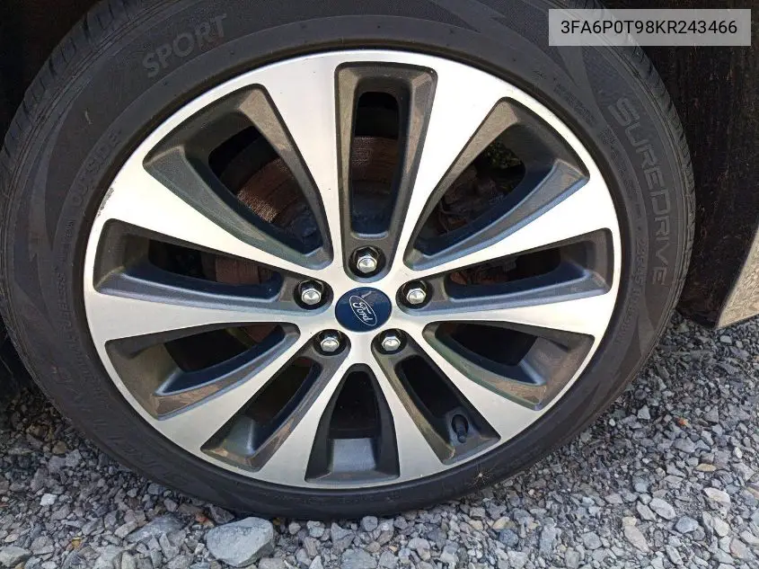 2019 Ford Fusion Se VIN: 3FA6P0T98KR243466 Lot: 42788519