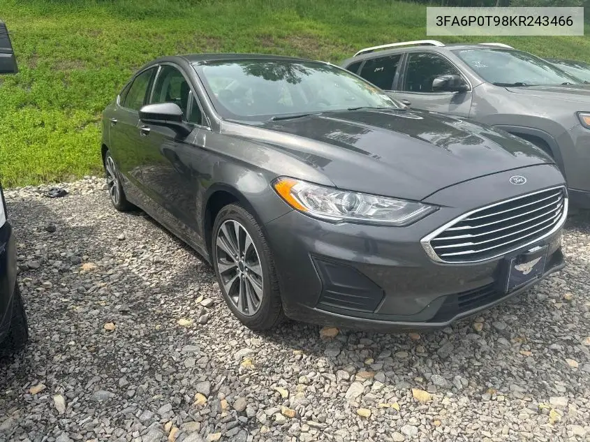 2019 Ford Fusion Se VIN: 3FA6P0T98KR243466 Lot: 42788519