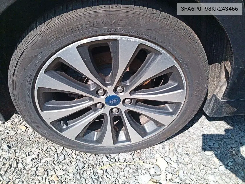 2019 Ford Fusion Se VIN: 3FA6P0T98KR243466 Lot: 42788519