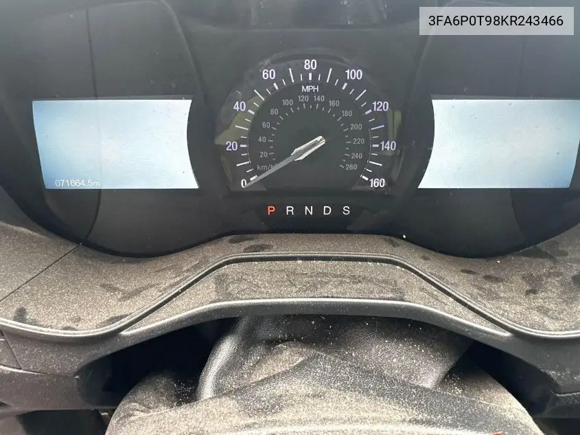 2019 Ford Fusion Se VIN: 3FA6P0T98KR243466 Lot: 42788519