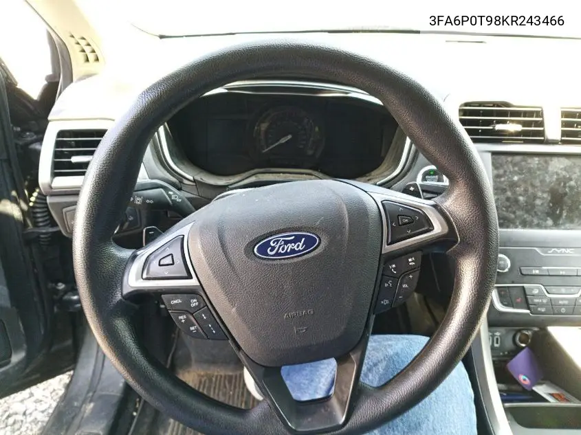 2019 Ford Fusion Se VIN: 3FA6P0T98KR243466 Lot: 42788519