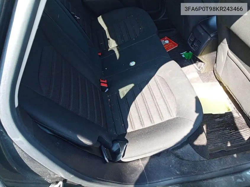 2019 Ford Fusion Se VIN: 3FA6P0T98KR243466 Lot: 42788519