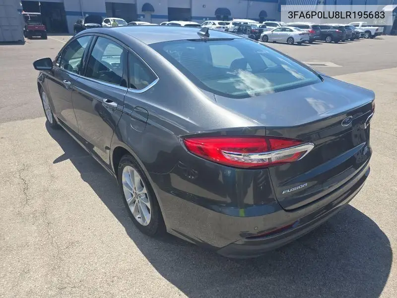 2020 Ford Fusion Se VIN: 3FA6P0LU8LR195683 Lot: 42786965