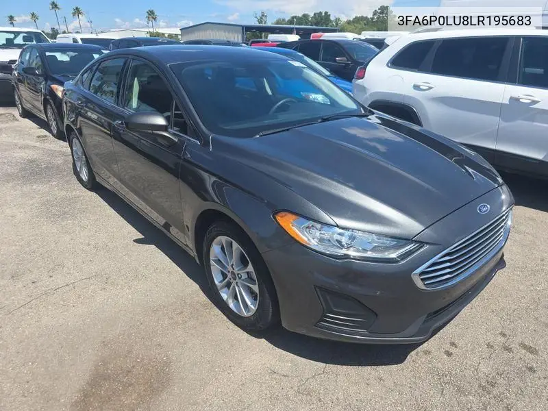 2020 Ford Fusion Se VIN: 3FA6P0LU8LR195683 Lot: 42786965